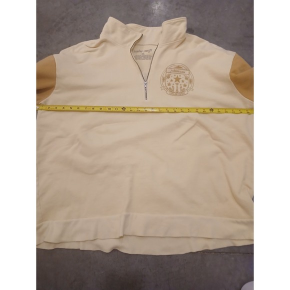 Taylor Swift Folklore 1/4 Zip Pullover 3XL Butter Yellow Color Block Swiftie - Picture 6 of 7